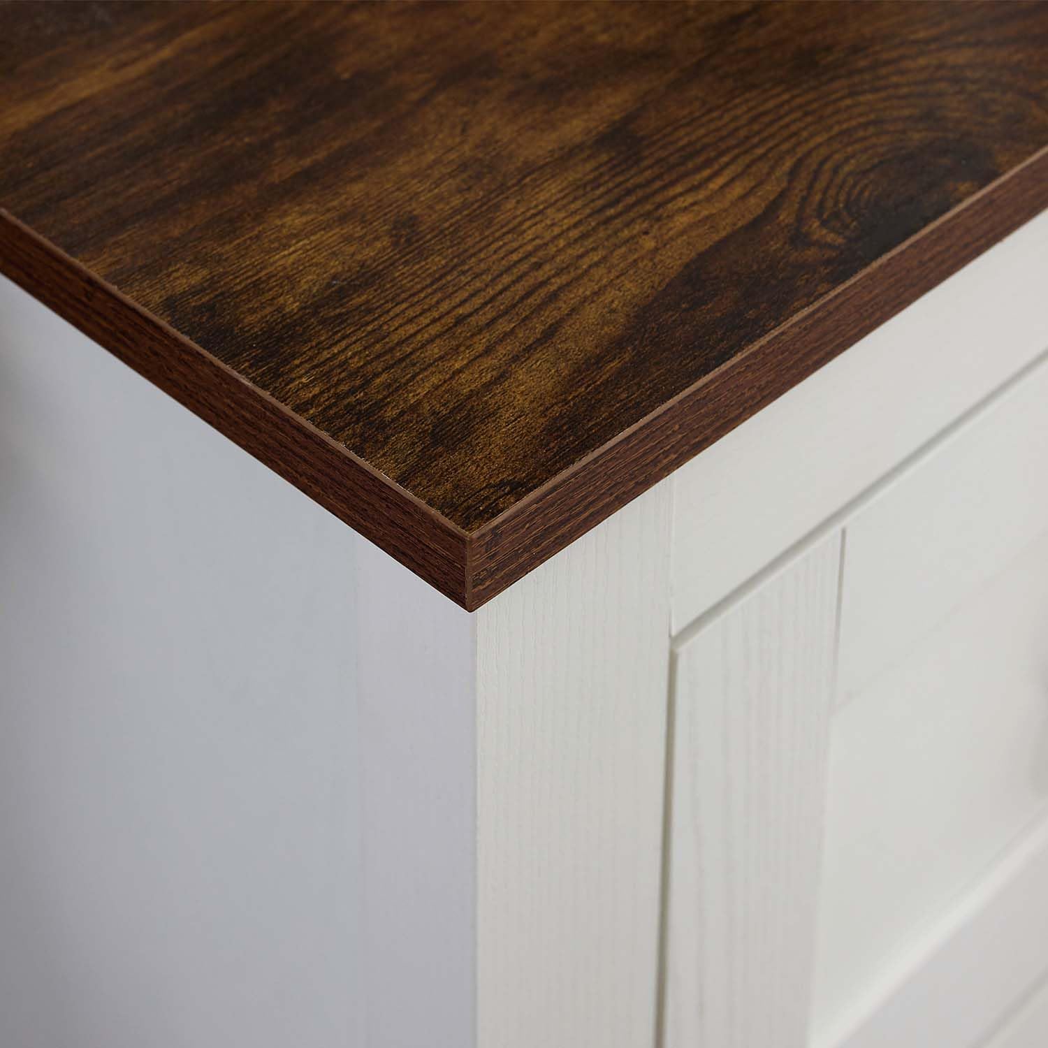 Bedside Table with 6 Drawers Storage, Modern Storage Cabinet with Metal Handles for Bedroom, Living Room, Hallway, White