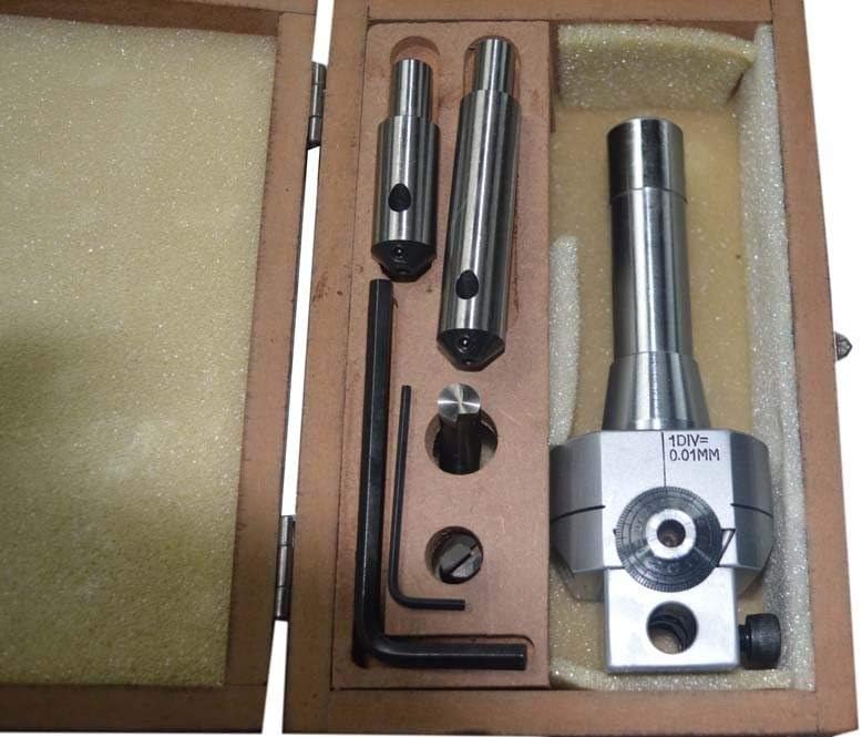 BORING HEAD 62 MM WITH R8 SHANK + 4 PCS INDEXABLE BORING BARS TCMT - NEW SET