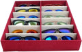 Eyeglass Displays Quality Glasses Storage Box 12 Grid Sunglasses Display Shelf Sunglass Organizer Box/Rack Eyewear Storage Usage Display Risers(Red)