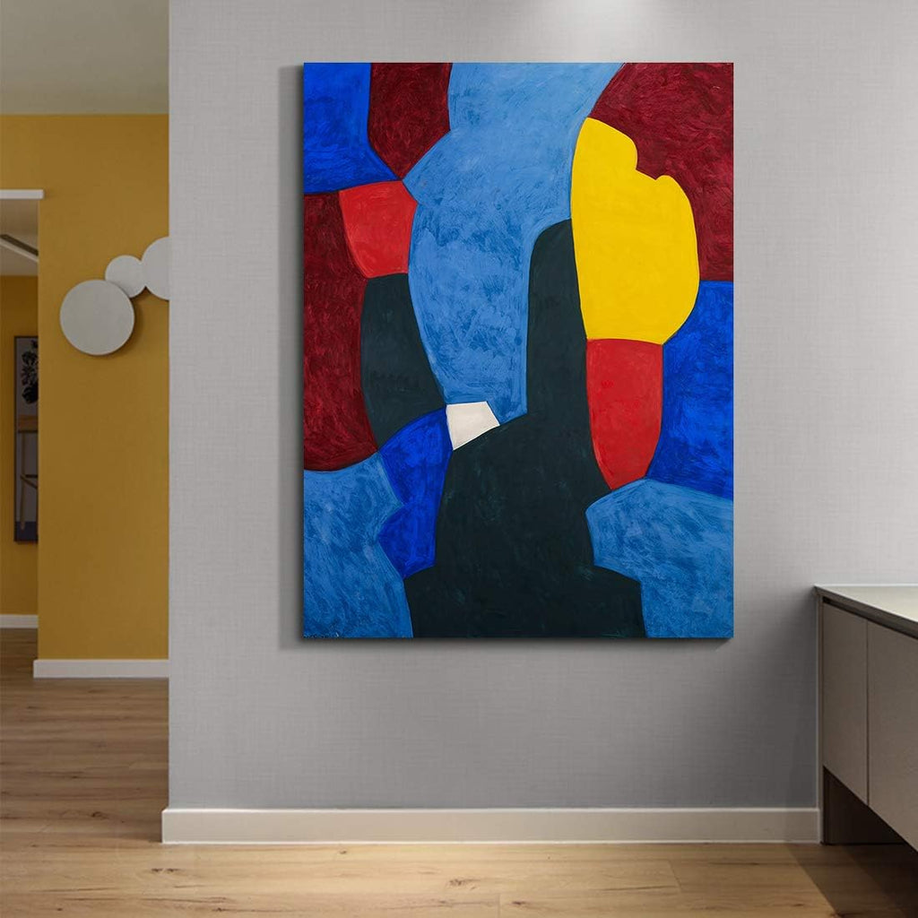 Denzoer Abstract Wall Art Colorfu Geometry Painting Prints Wall Decor Contemporary Painting with Gallery Wrap Modern Artwork Pictures Framed for Living Room | Ready to Hang - 36x46 inches