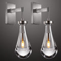 Wall Sconces Set of Two, Nickel Raindrop Sconces Wall Lighting Indoor Wall Lights for Bedroom, Nickel Bathroom Sconce, Wall Sconce Light for Living Room, Hallway