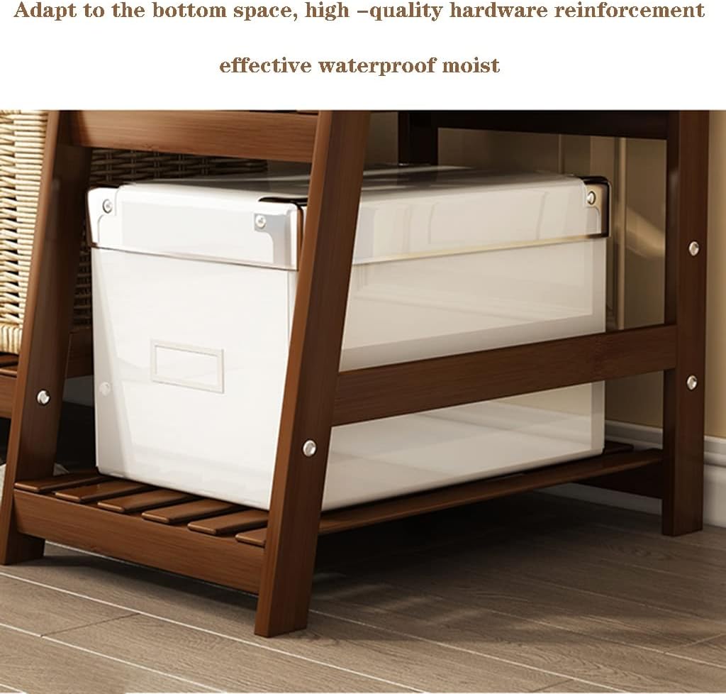 Strong Bamboo Garment Rack, with 7 Tier Shelves, Free-Standing Multifunctional Hanging Clothes Rack, Easy Assemble,80 * 42 * 140cm