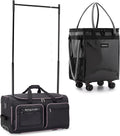 Fanwoli Dancer's Mobile Combo:80L Reusable Grocery Bag on Wheels + 23' Dance Bag with Garment Rack|Upgrade Stability, Simplify Your Move| Ideal for Competitions, Rehearsals & Daily Errands