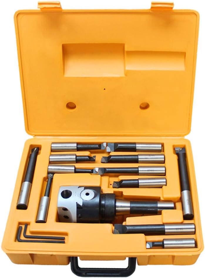 MH GLOBAL 3'' Boring Head R8 Shank with 12 Carbide Boring Bars