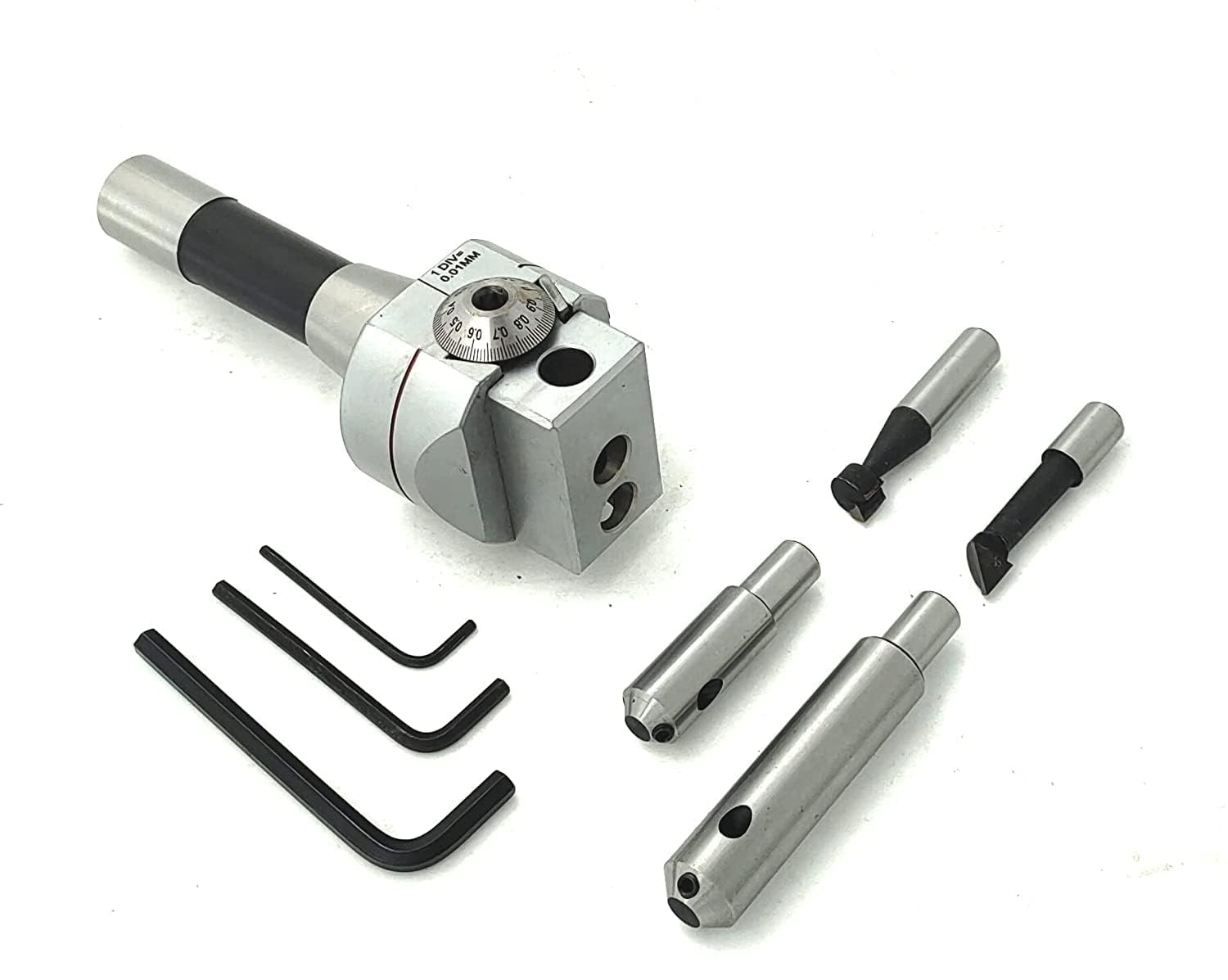 A.D. International Boring Head 62 MM Diameter for Lathe, Milling Machine -Fly Cutters, Carbide Brazed Tool (Morse Taper MT3 (M12 x 1.75 Drawbar))
