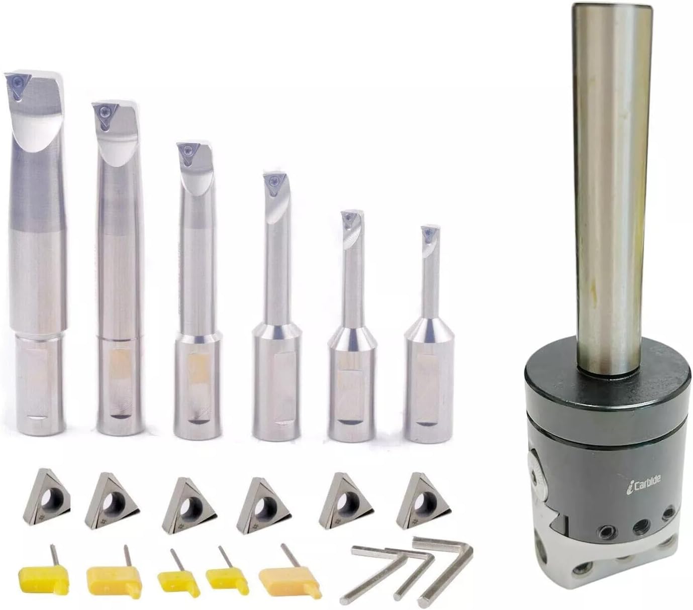 STRAIGHT 1.0' SHANK BORING HEAD 2INCH PLUS 1/2 Boring Bar 6pcs Set (Inserts included) 1/2' -2'