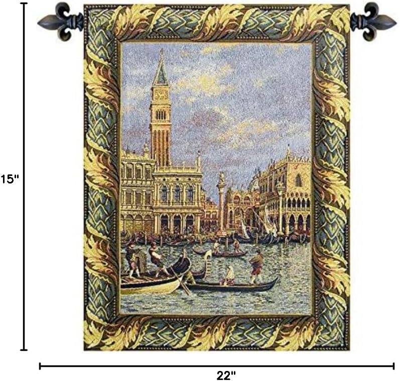 Piazza San Marco Italian Tapestry Wall Hanging - 15 in. x 22 in. Cotton by Charlotte Home Furnishings