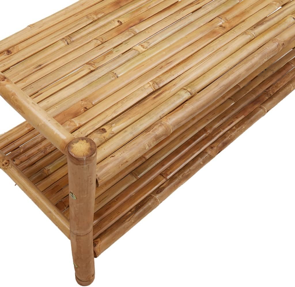 Clothes Rack, Natural Bamboo Compact Clothes Hanging Storage Organizer with Shelves, Entryway Garment Rack for Small Spaces, 15.7 x 40.6 x 72.0 in.