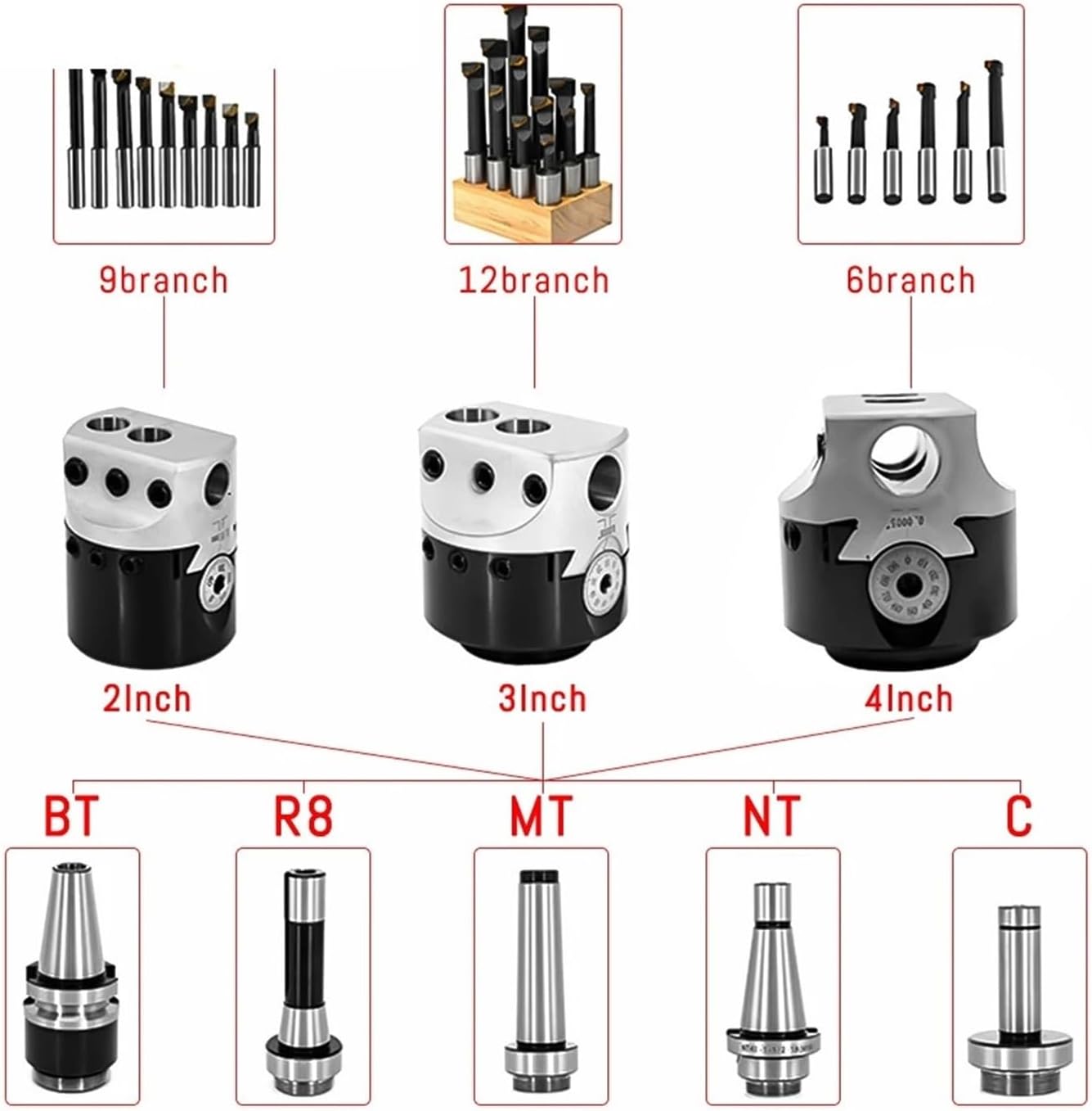 F1Boring Hole Boring Bar Set Tungsten Carbide Bar Boring Head MT SK R8 BT40 NT40 Boring Bar Set Boring Device F1 Boring Tool(25mm(6pcs-Set))