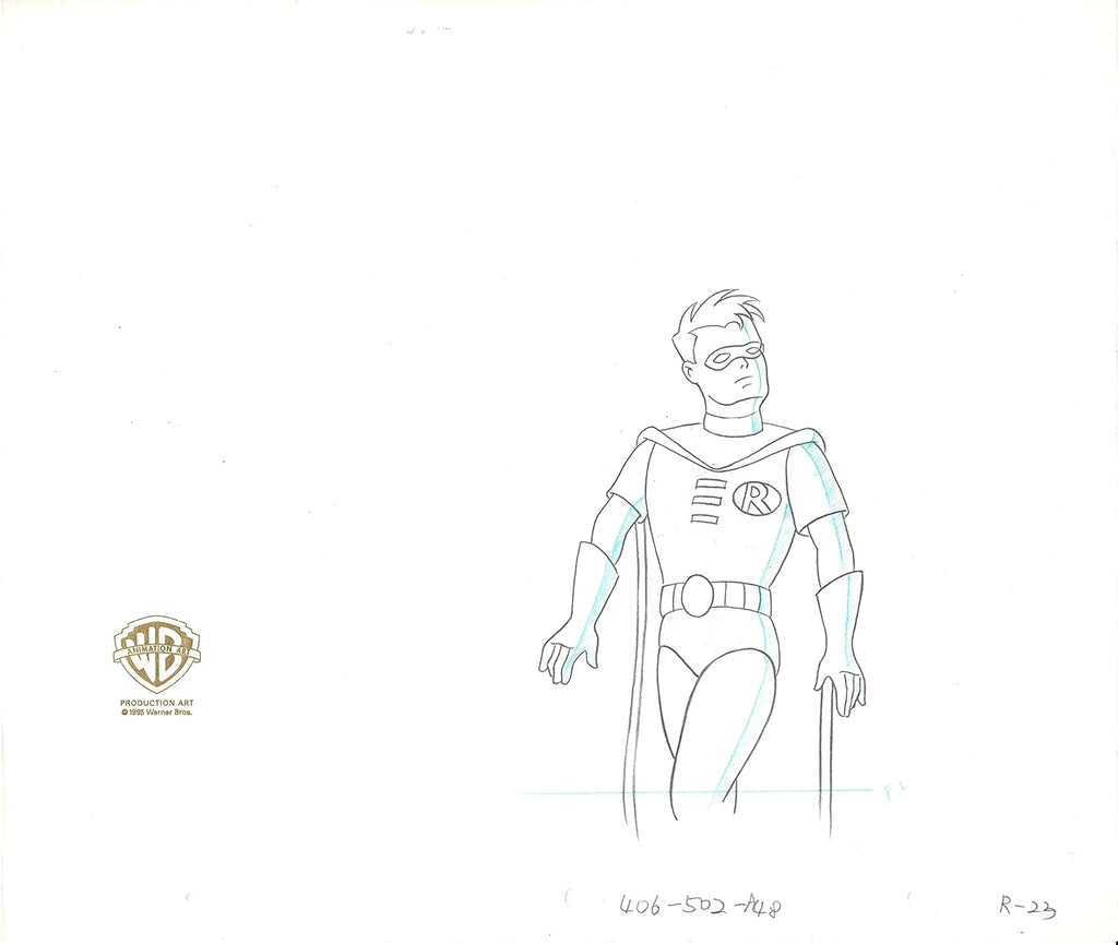 Batman the Animated Series Robin Production Animation Cel Drawing Warner Brothers DC 1992 Christmas With The Joker