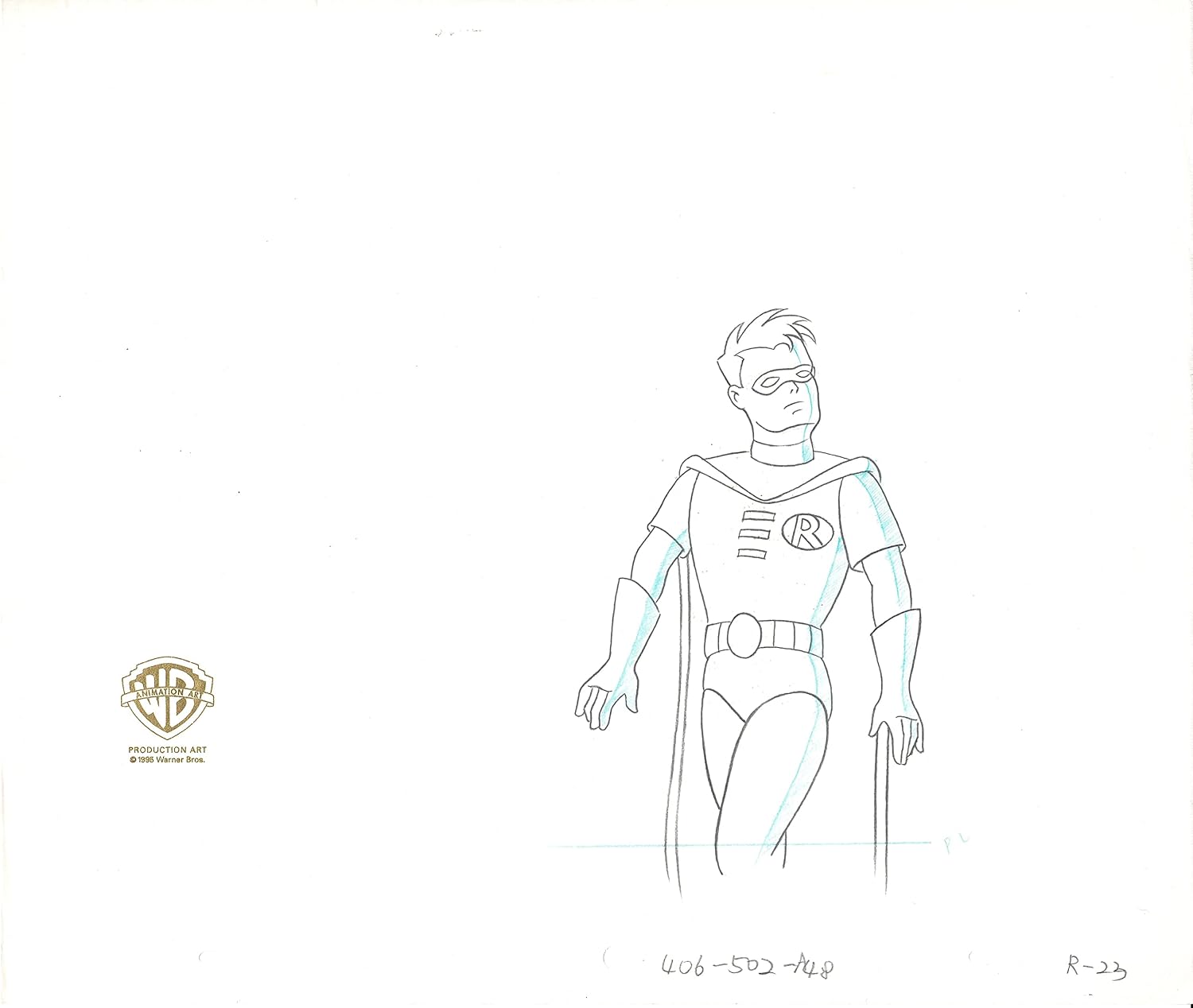 Batman the Animated Series Robin Production Animation Cel Drawing Warner Brothers DC 1992 Christmas With The Joker