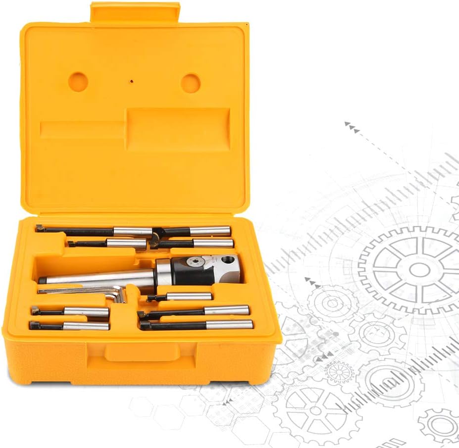 MT4-M16 Arbor Adapter Taper Shank F1-12 50mm Boring Head 9pcs 12mm Boring Bar Set