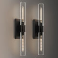24.8' L Wall Sconces Set of 2, Black Wall Lights Fixtures Morden Cylinder Wall Light for Bathroom Vanity Light Indoor Wall Mounted Lamps for Living Room,Bedroom,Hallway