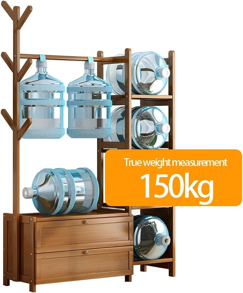 Floor-Standing Solid Wood Rotating Coat Rack，Bamboo Coat Rack with Shelves - Freestanding Garment Rack for Bedroom & Living Room, Stylish Storage Solution for Hanging Clothes, Durable & Eco-