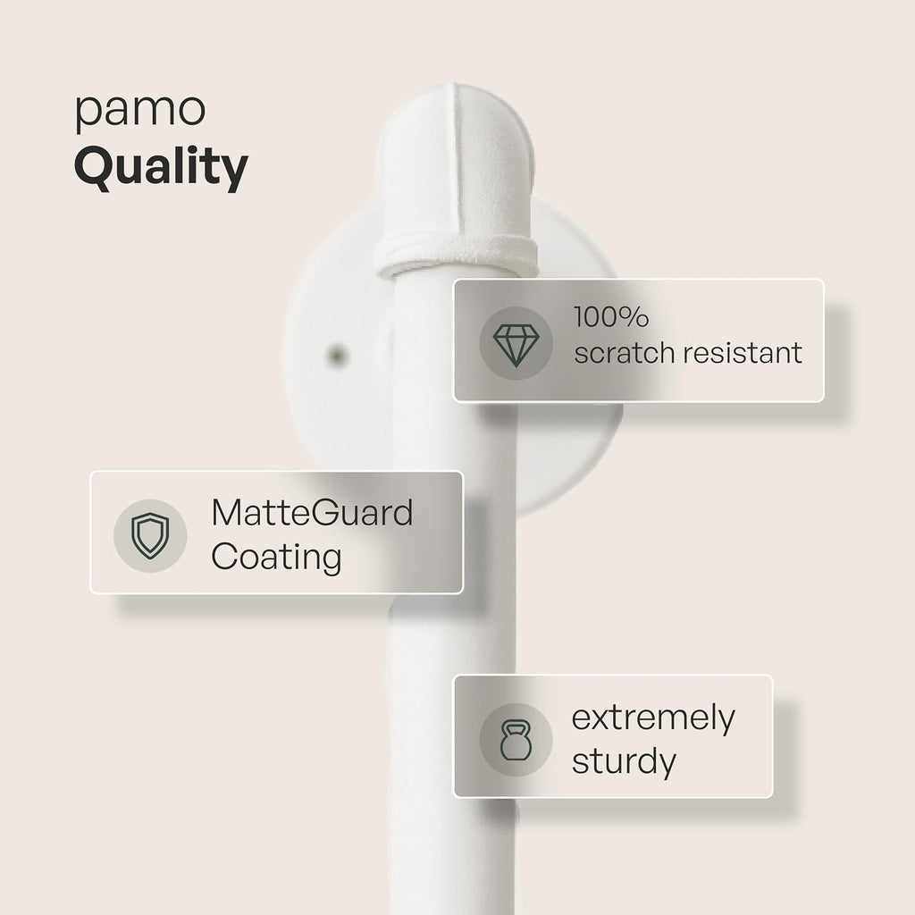 pamo Industrial Pipe Clothing Rack White Metal - 1100 lbs Capacity - Wall-Mounted Clothes Racks for Hanging Clothes - Modern Walk-In Closet