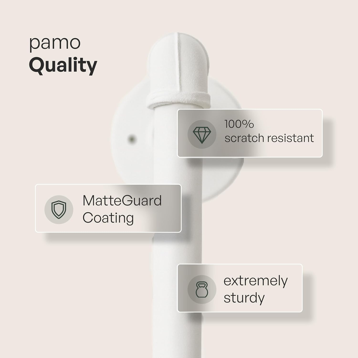 pamo Industrial Pipe Clothing Rack White Metal - 1100 lbs Capacity - Wall-Mounted Clothes Racks for Hanging Clothes - Modern Walk-In Closet