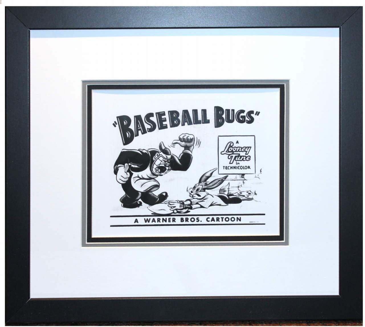 Bugs Bunny in'Baseball Bugs' Studio Lobby Card Publicity Still Custom Framed