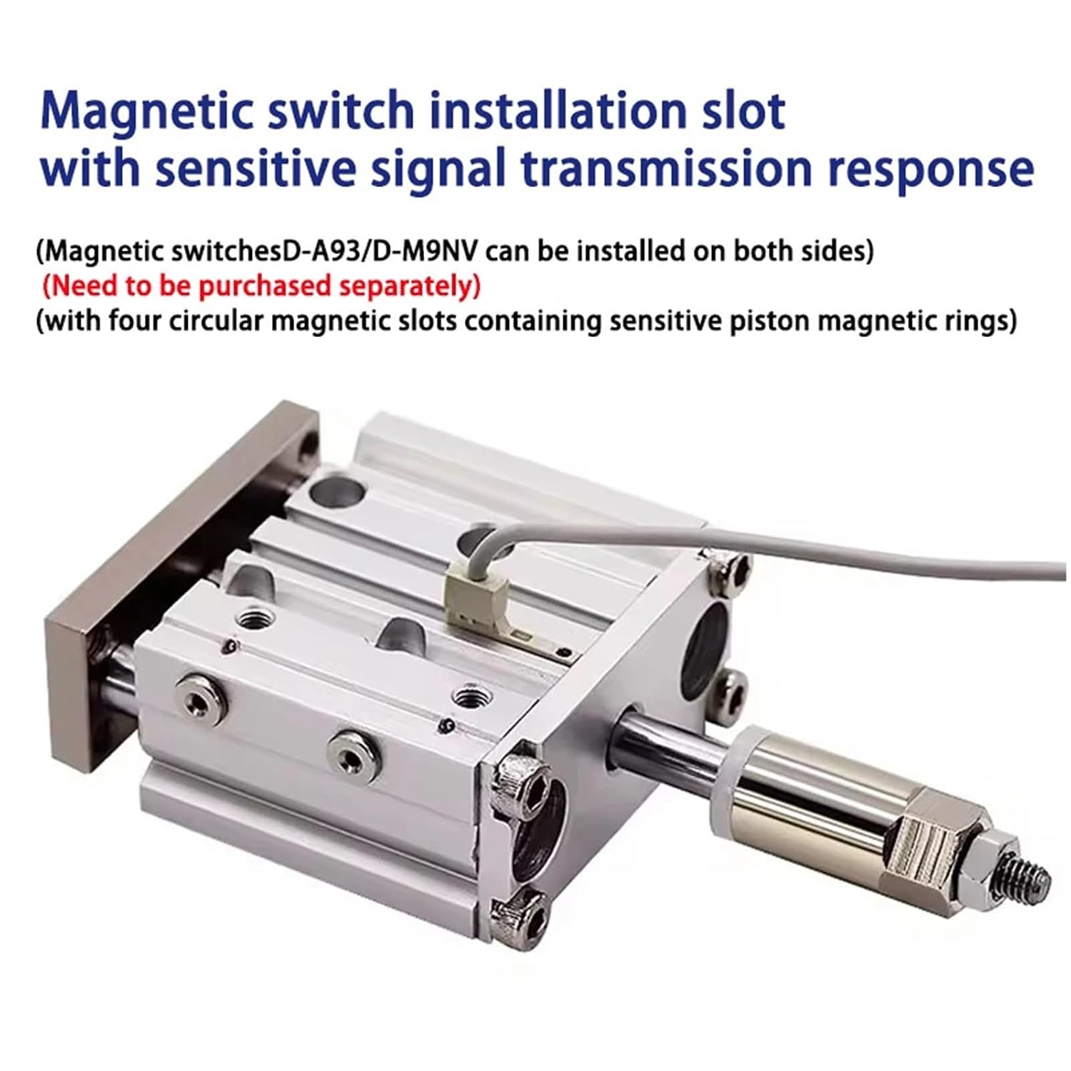 Pneumatic Cylinder Adjustable Stroke Type Three Bar Three-axis with Magnet MGPM12/16/20/25/32/40/50 Stroke 20-200mm(Stroke 50-50mm,Bore 16mm)