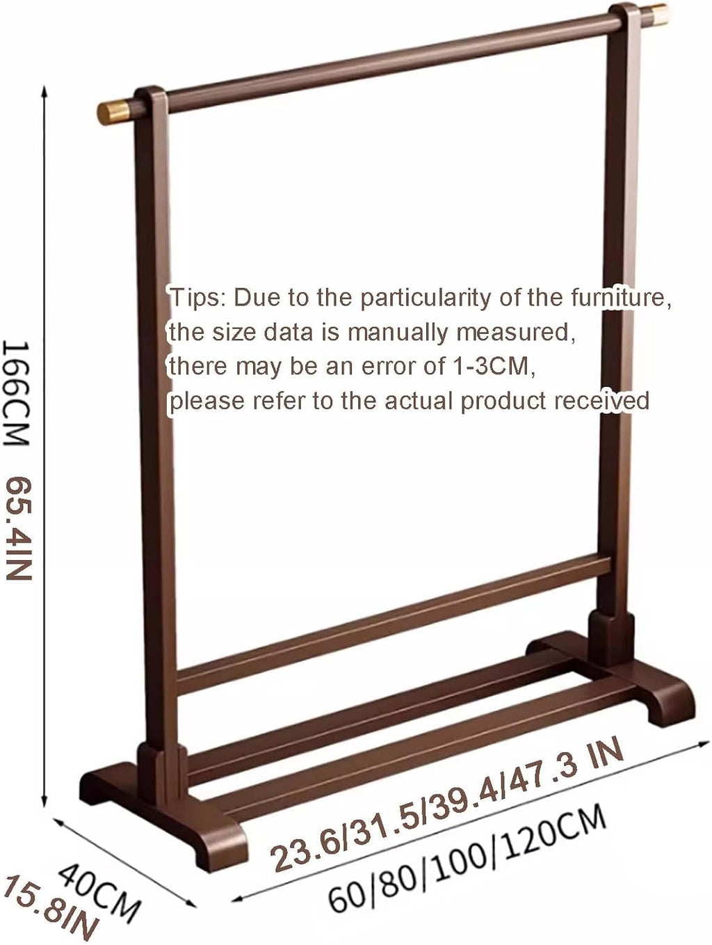 Bamboo Clothes Rack, Garment Rack with Shelf, Clothing Rack for Hanging Clothes, Coats, Skirts, Shoes, Bags, Easy Assembly(Natural,80cm/31.5in)