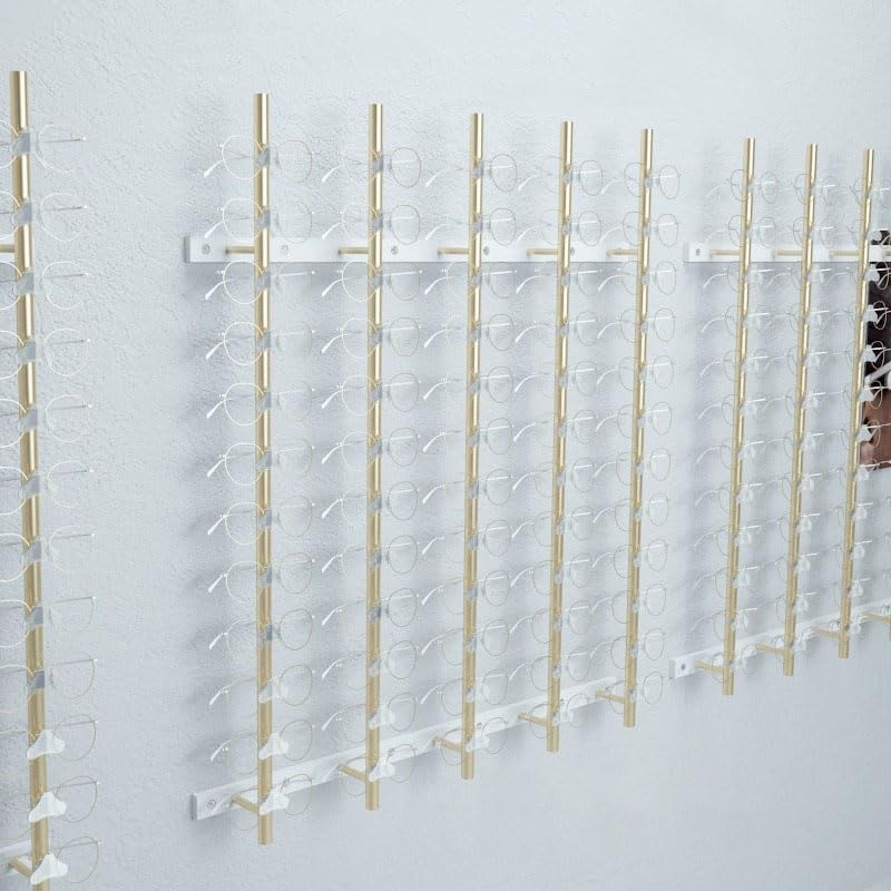 Wall Mounted Sunglasses Display Rack - Aluminum Alloy Eyewear Organizer, Multi-Purpose Holder for Retail & Home Storage, Perfect for Sunglasses & Eyeglasses