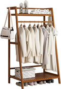 Bamboo Clothes Rail Stand - Freestanding Coat Garment Rack with Hanging Rod, Trapezoid Structure, Open Wardrobe Storage Organiser/B/160 * 40 * 140Cm,B,70 * 40 * 140Cm