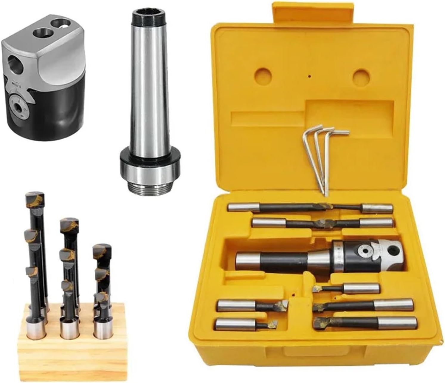 A Set MT2 MT3 MT4 C20 C25 BT30 BT40 NT30 NT40 R8 M10 M12 M16 + F1 2 Inch 50 Boring Head 12mm Boring Bar for Milling Machine Tool(Boring Rod,MT2(M10)-F1-12)