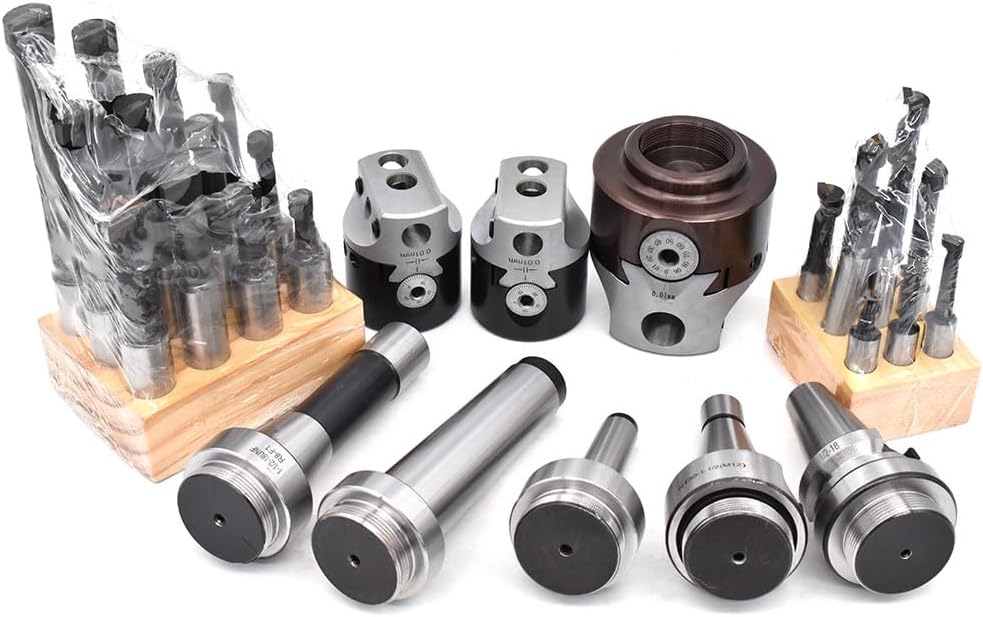 F1 12 50mm Boring Tools MT2 MT3 MT4 C20 C25 NT30 BT30 R8 Tool Holder12mm Draw Bars Boring Head Tool Set For CNC Machine Milling(MT2 M10-(50MM)-9PCS)