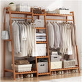 Garment Rail Shoe Bench Coat Stand Rack Hanger Clothing Racks Bamboo Garment Rack For Hanging Clothes Heavy Duty Rack With Shelves And Shoe Clothing S