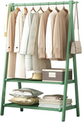 Coat Rack, Bamboo Garment Rack 2 Tier Storage Shelves Clothes Hanging Rack Free-Standing Multifunctional Clothing Rack Portable Wardrobe Closet Organizer Max Load 70kg