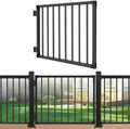 Deck Gate Outoor, 42″ Black Heavy Duty Steel Anti-Rust Fence Door with Adjustable Width (Up to 48'), Easy Installation Metal Gate for Residential, Yard, Patio, with Hinges and Latch