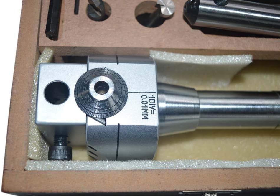 BORING HEAD 62 MM WITH R8 SHANK + 9 PCS CARBIDE BRAZED BORING BARS - NEW SET