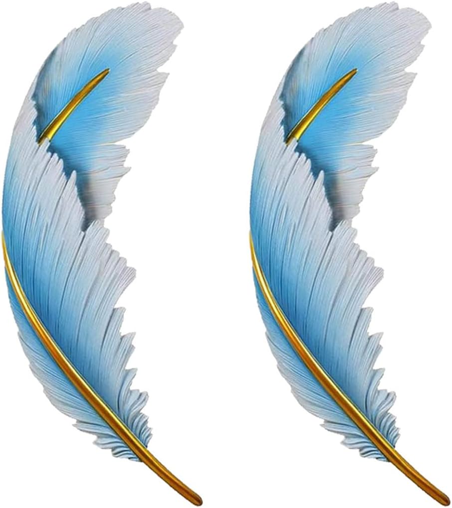 Feather Wall Sconce Modern led Wall Light Sconce Blue Feather Design Art Deco Wall Light Mid-Century Wall Lights Dimmable Sconce for Bedroom Living Room Dining Room Hallway