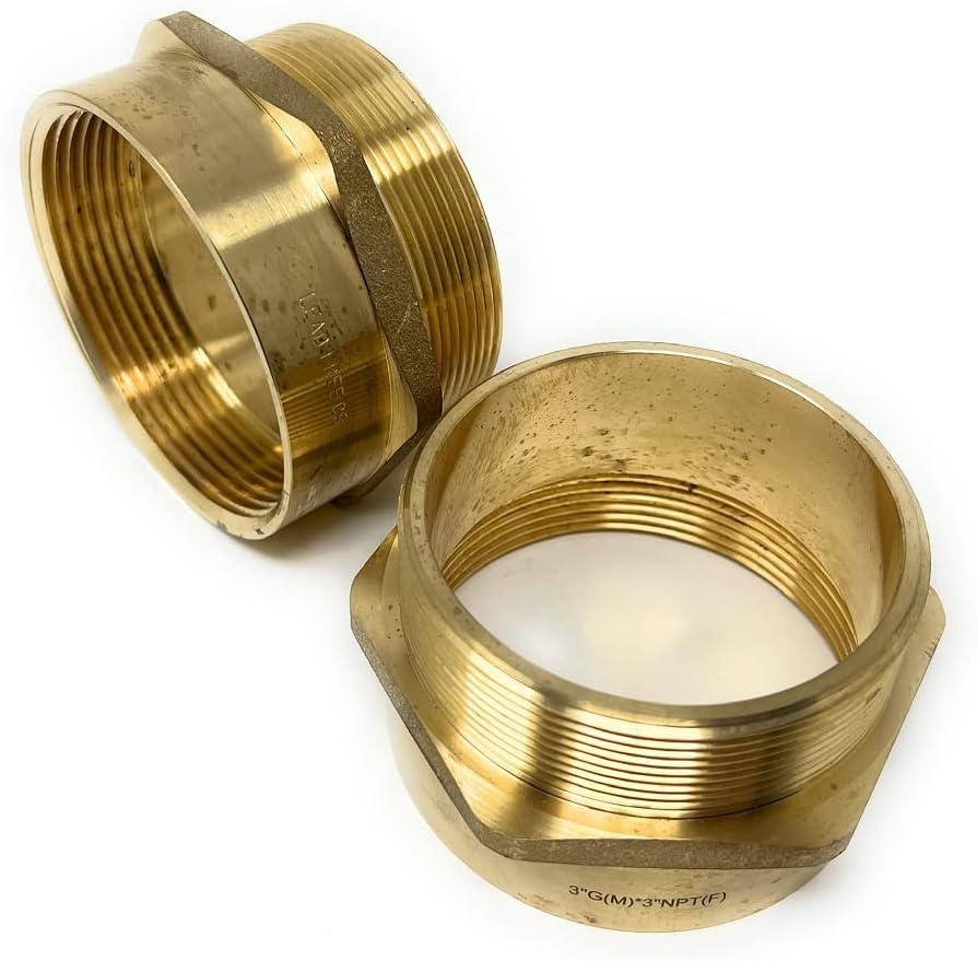 Cascada Lead-Free Brass Adapter, G Thread British BSPP Male to NPT Female (3' x 3' (2 Pieces))