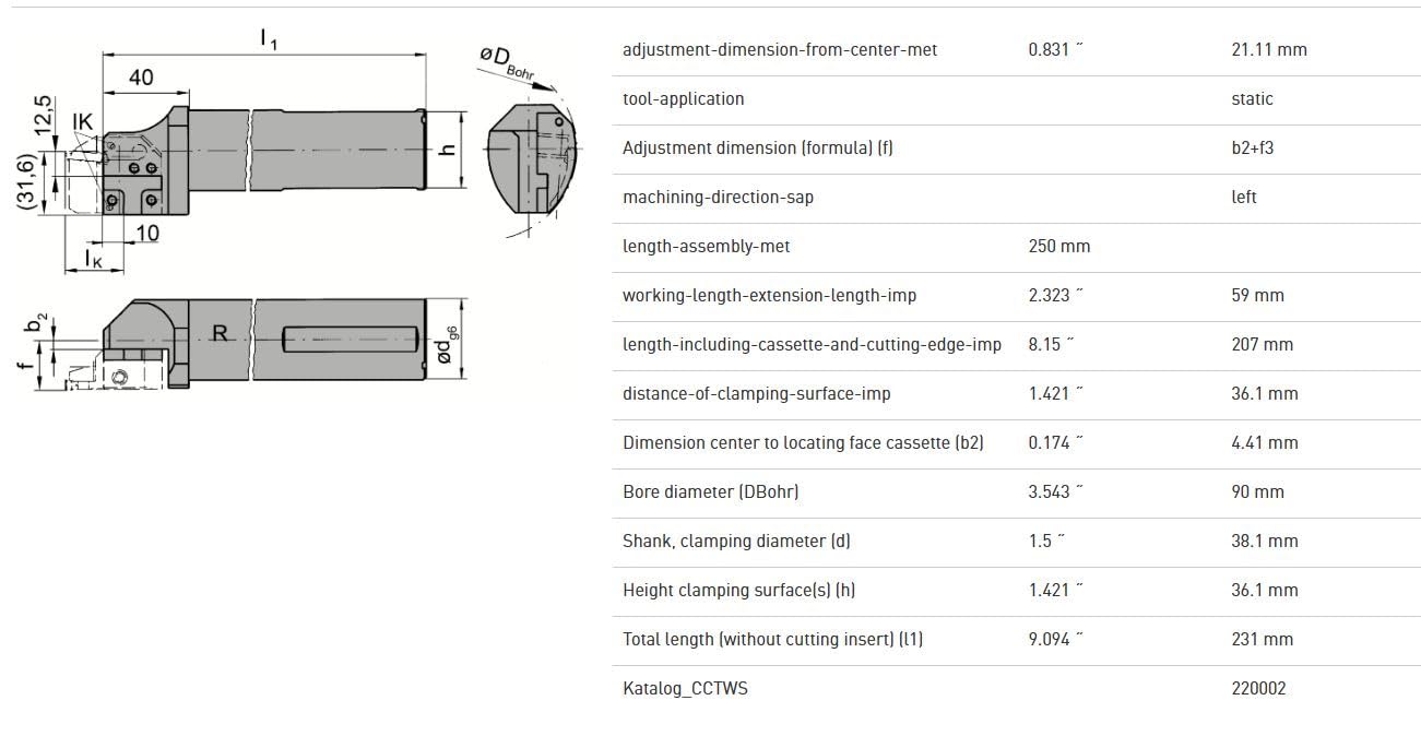 PH Horn PH 1 1/2 Shank Dia LBU224.1500.K1 Carbide INDEXABLE Boring BAR 1.5 - NS3687DZ5