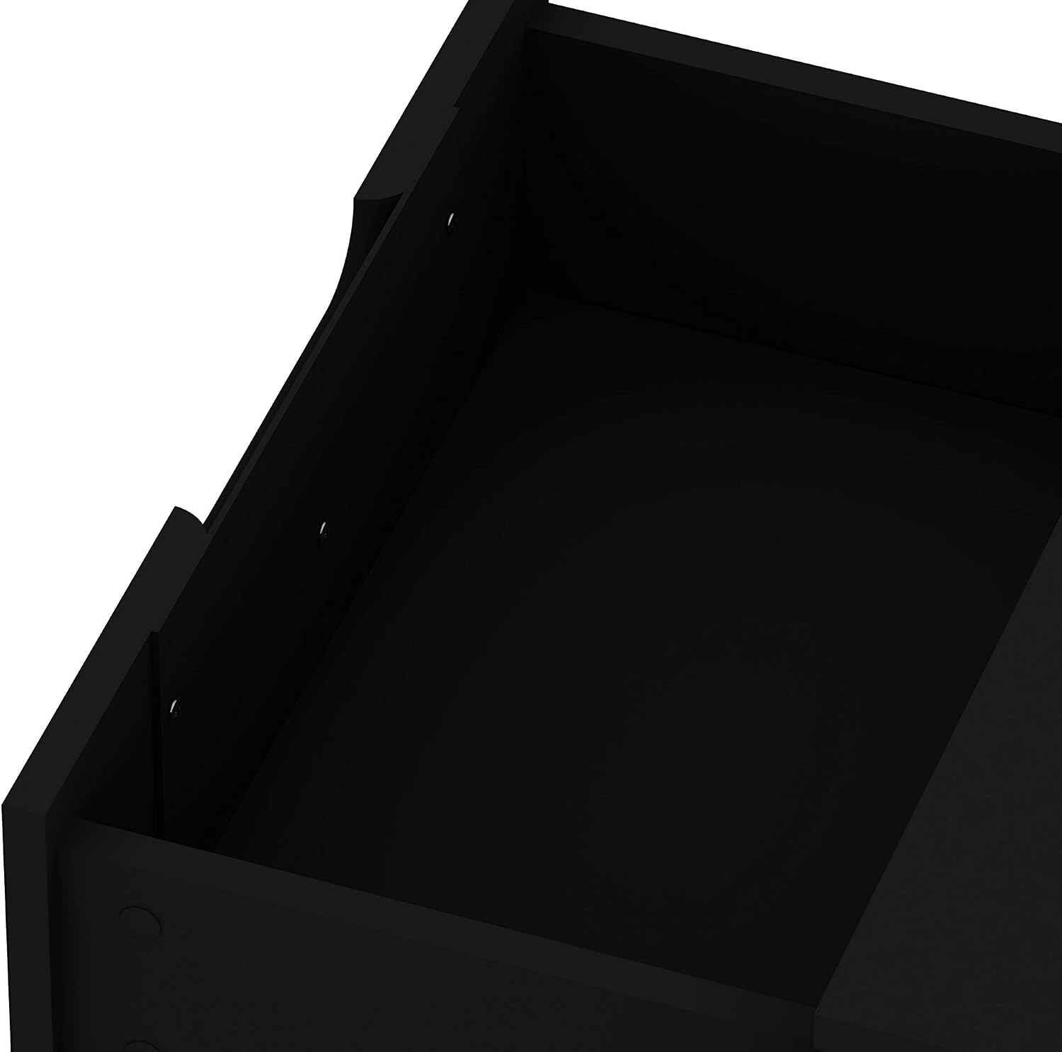 Manhattan Comfort Rockefeller Nightstand with Drawers, Mid Century Modern Bedside Table, Minimalist Display and Storage Organizer, Ideal for Bedroom and Living Room, Black