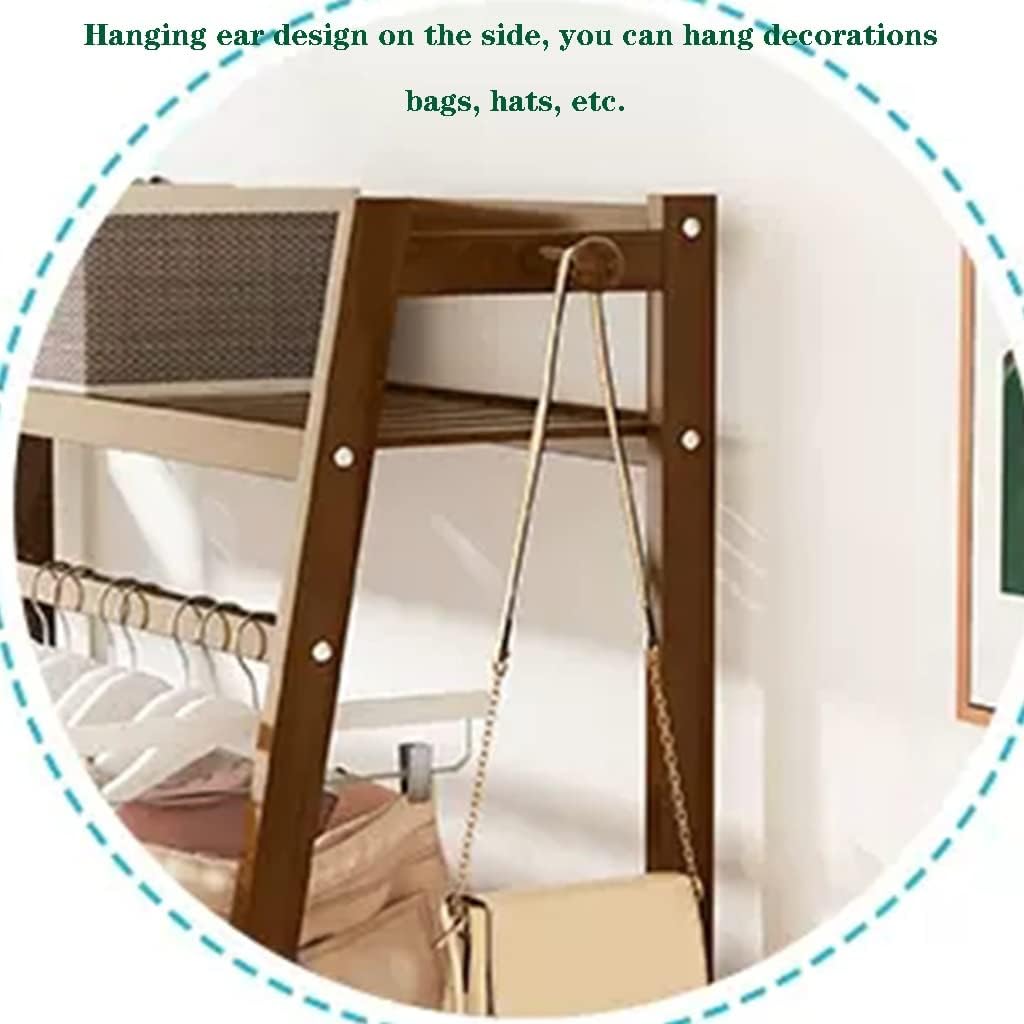 Plant Coat Rack, Bamboo Garment Rack with Storage, in Home Laundry Office, Corner Clothes Hanging Rack,100 * 42 * 140cm