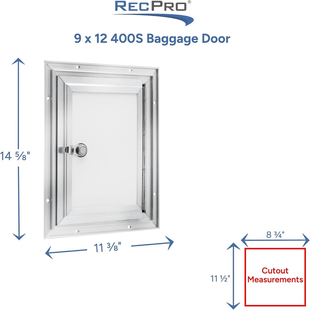 RecPro Square RV Baggage Door | Compartment Storage | RV Storage | Trailer Storage | Camper Storage (9' W x 12' H) | Made in America