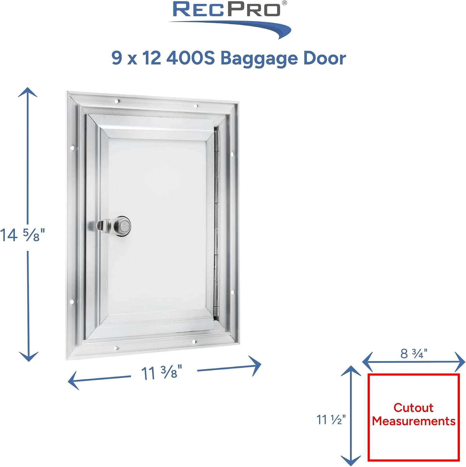 RecPro Square RV Baggage Door | Compartment Storage | RV Storage | Trailer Storage | Camper Storage (9' W x 12' H) | Made in America