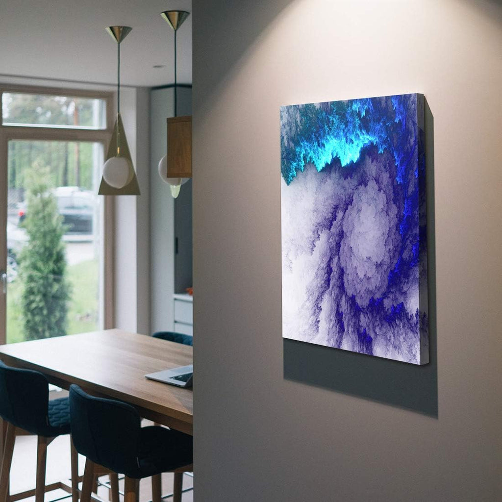 Denozer Abstract Wall Art - Blue Mist Picture Wall Art on Canvas, 36x46 Inch Giclee Artwork Prints Wall Decor for Home, Hotel and Office