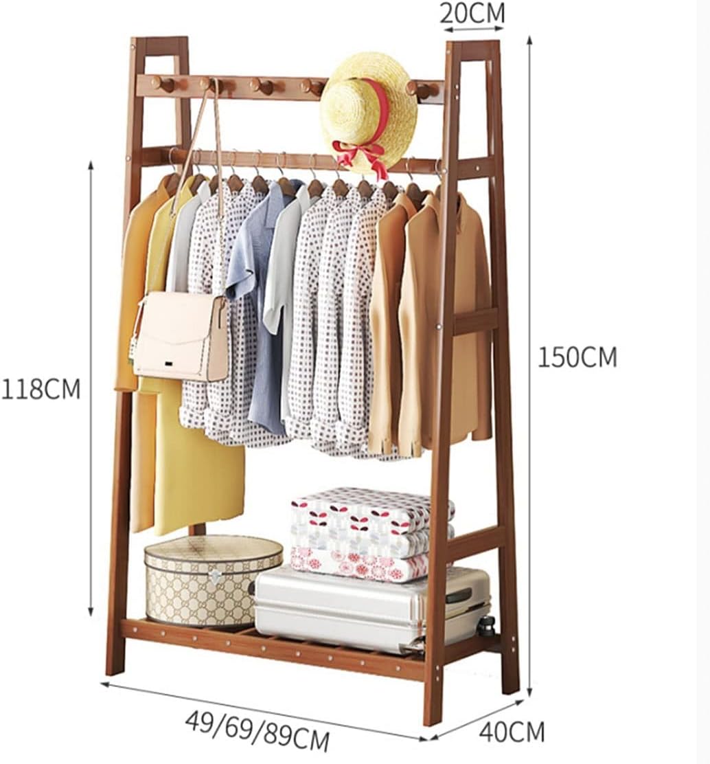 Bamboo Clothes Hanging Rack Portable Laundry Rack Cloest Organizer Garment Rack for Bedroom Guest Room Entryway and Bed Room/49Cm (49cm )