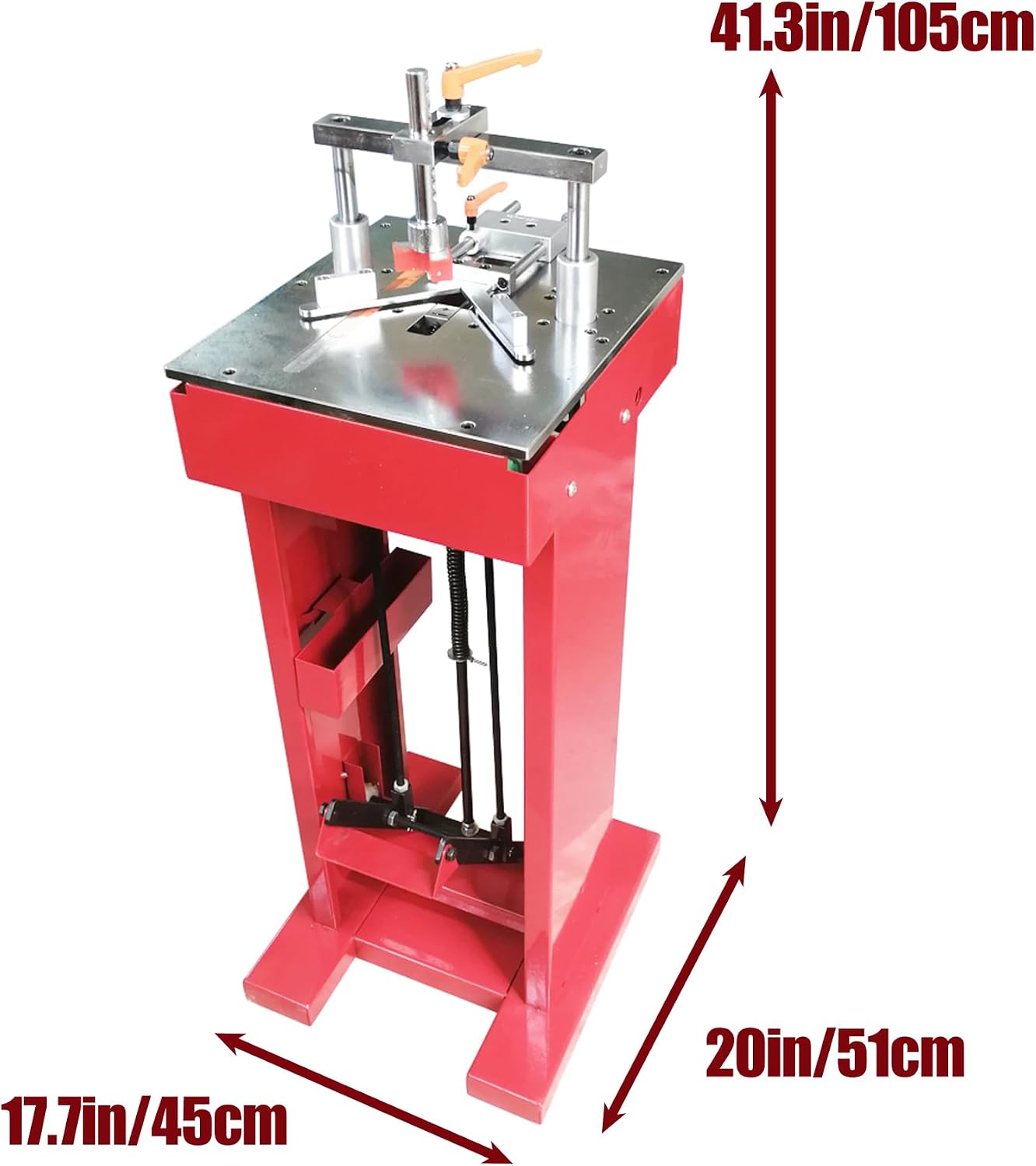 TECHTONGDA Picture Framing Machine Pedal Iron Picture Frame Nailer, Manual Nail Angle Machine Wood Corner Frame Joiner with V-Nail 7,10,12,15mm