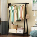 Bamboo Garment Rack, Foldable Hanging Clothes Rack, Space Saving Coat Stand, Storage Organizer Shelves
