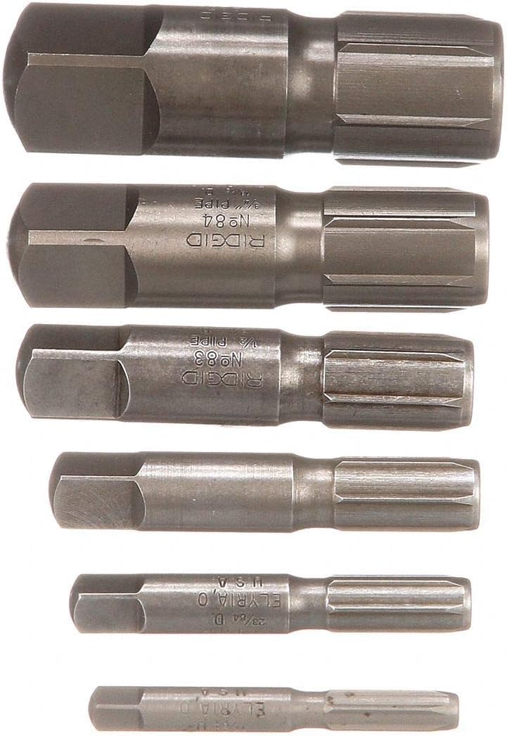 RIDGID Pipe Extractor Set (35685) + Drill America NPT Pipe Tap Set (POUCSNPT5)