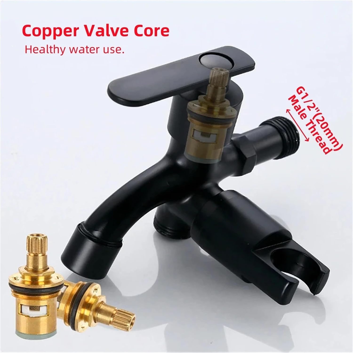 Bathroom Stainless Steel Faucet Toilet Cleaning Kit Pipe Sprayer Household Double Tap Accessories-Black