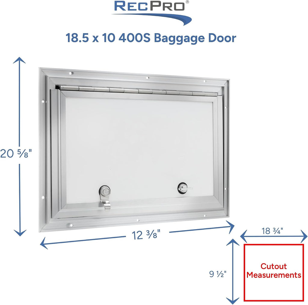 RecPro Square RV Baggage Door | Compartment Storage | RV Storage | Trailer Storage | Camper Storage (18.5' W x 10' H) | Made in America