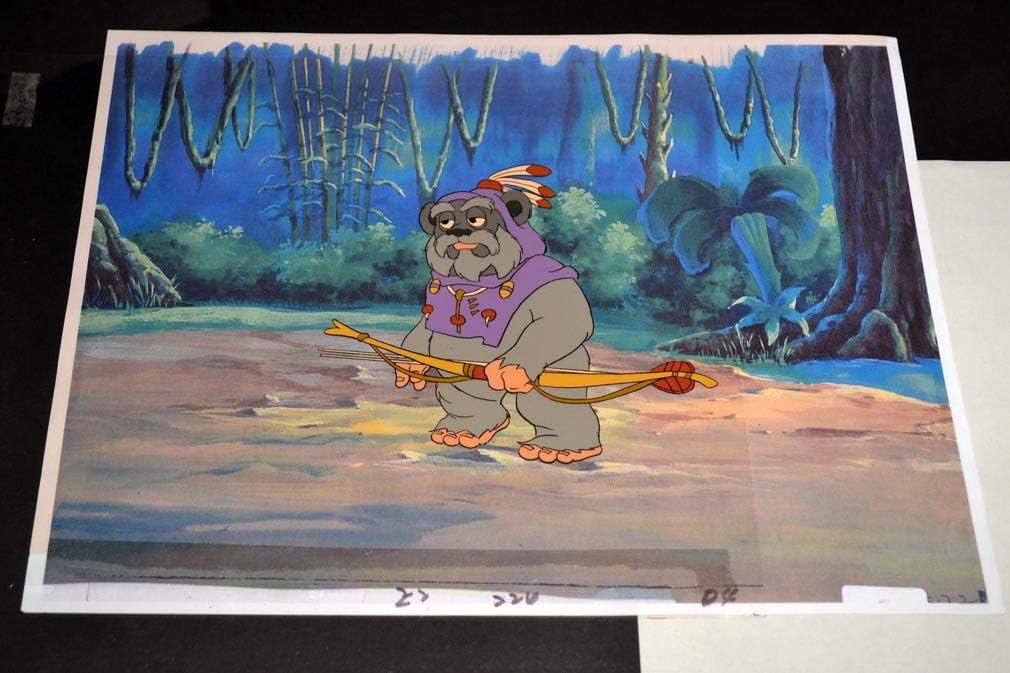 'Star Wars' hand-painted EWOKS Animation Cel and original art, RARE Ewok TV series DVD, UACC, COA, Frame