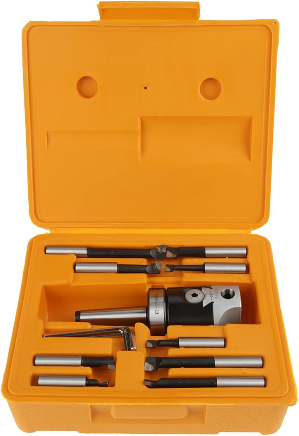 1 Set Boring Head Shank Boring Bar Set, MT2 M10 F1-12 50mm Boring Head with 9pcs 12mm Boring Bars for CNC Millling Machine Lathe Tool Set