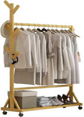Clothes Rail Garment Rack Bamboo Coat Rack,Freestanding Home Drying Rack Floor Hanging Clothes Rack Hat Handbag Hanger Hall