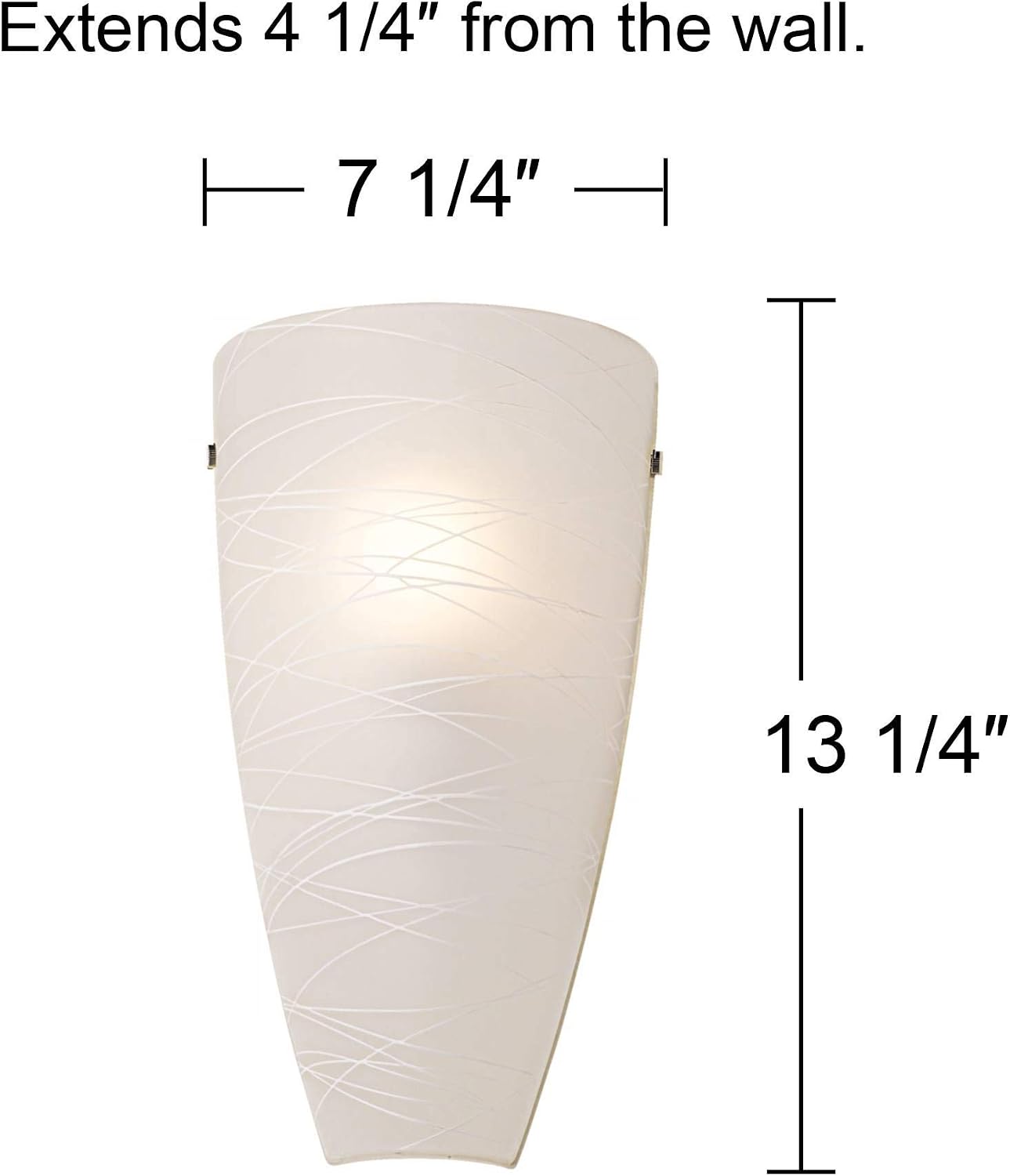 Possini Euro Design Isola Modern Wall Sconces Set of 2 White Striped Glass Pocket Hardwired 13 1/4' High Light Fixtures for Bedroom Bathroom Bedside Living Room Home Hallway Dining Kitchen Decor