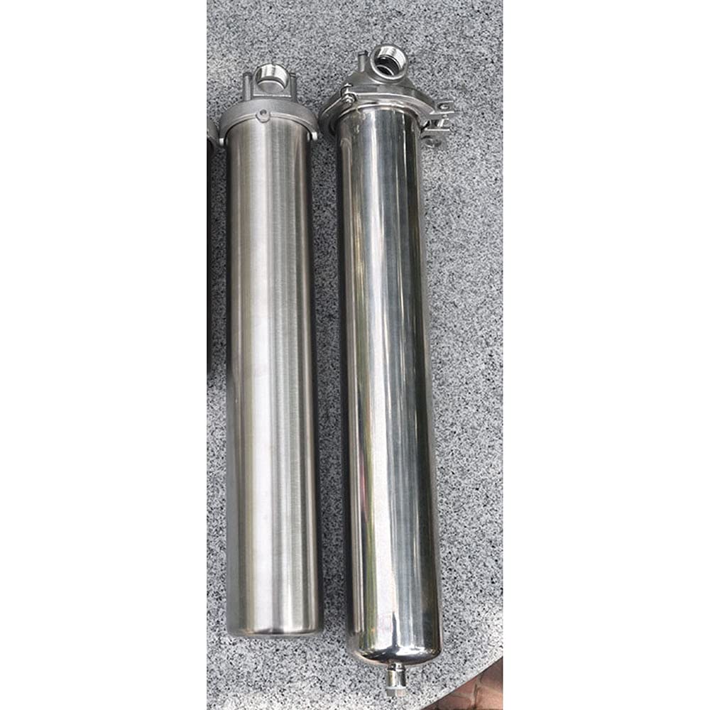 Front Filter SS304 Stainless Steel Well Water Tap Pipe Central Water Purifier Pre-filter 10'/20' DN15 with Drain Outlet - (Thread Specification: 10inch ScrewThread)